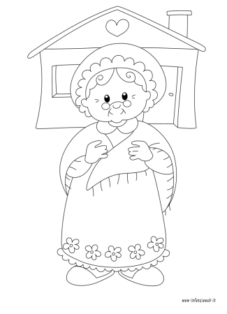 Раскраска бабушка из сказки