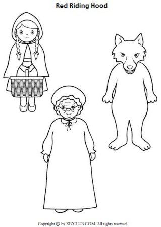 Раскраска кукольный театр красная шапочка