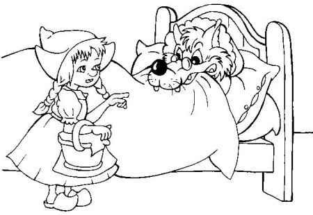 Картинка лес и девочка для раскрашивания