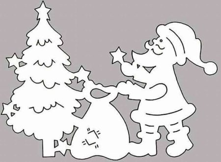 Новогодние трафареты на ок