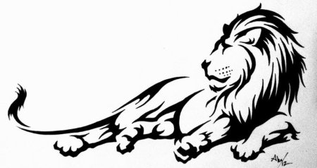Трафарет Льва для тату
