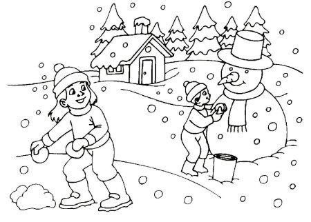 Раскраска. Зимние забавы