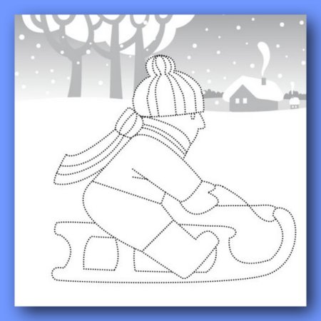 Раскраски зимние забавы для детей 6-7 лет