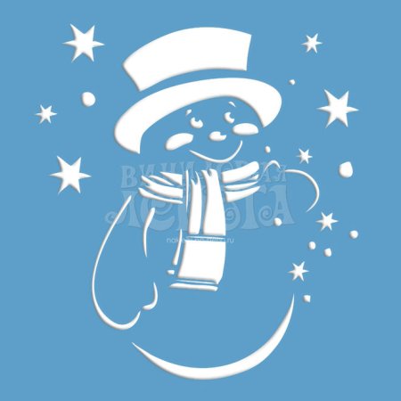 Снеговики на окна трафареты