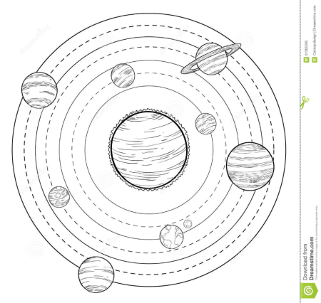Модель солнечной системы для раскрашивания