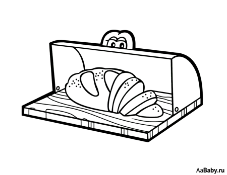 Раскраска посуда хлебница