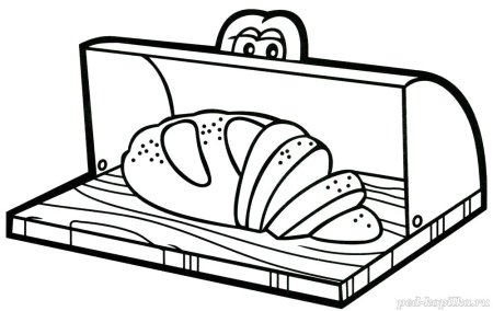 Раскраска посуда хлебница