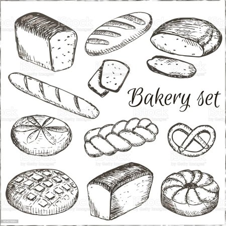 Хлеб и хлебобулочные изделия карандашом