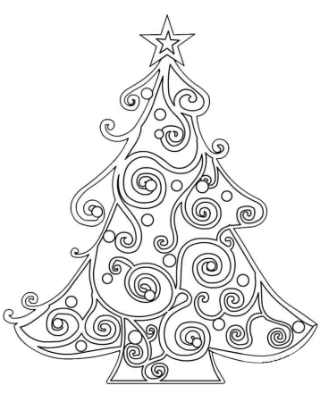 Раскраска елка Новогодняя
