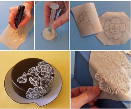 Украшение торта сахарной пудрой