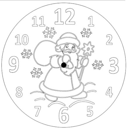 Новогодние часы разукрашка