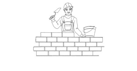 Профессия Строитель раскраска