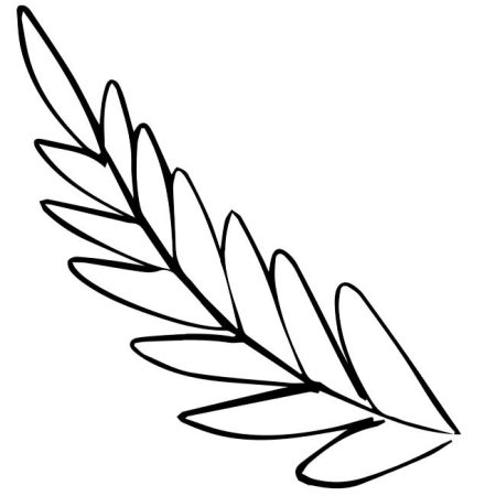 Трафарет ветка с листьями