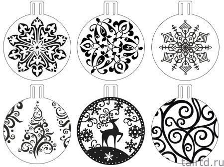 Новогодние шары трафарет