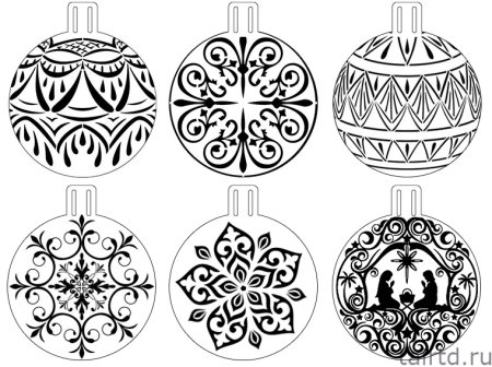 Елочные игрушки раскраска