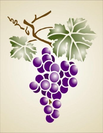 Трафарет винограда для вышивания