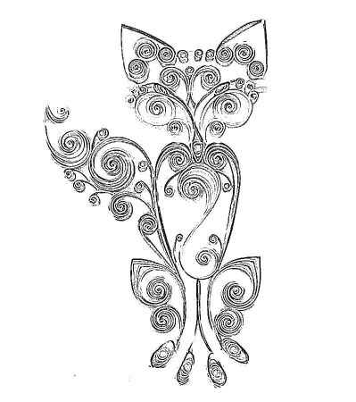 Джутовая филигрань бабочка схема