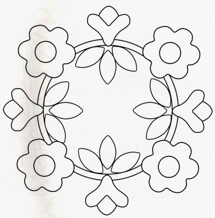 Трафарет для аппликации из ткани цветы