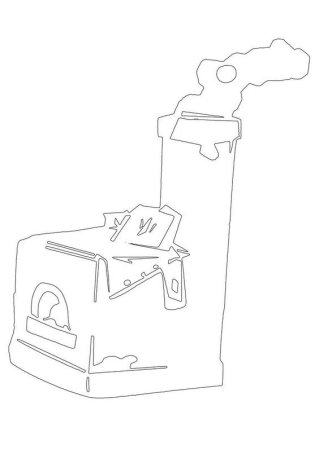 Емеля на печке вытынанка