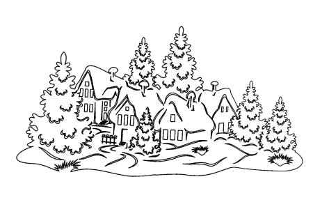 Новогодний домик раскраска