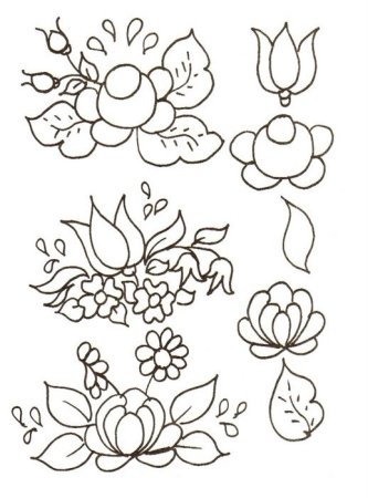 Цветочные узоры для вышивки гладью