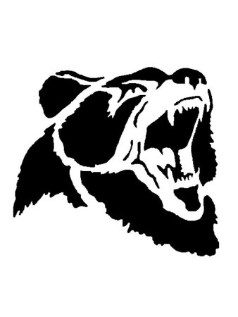 Трафарет медведя для гравировки