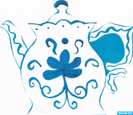 Гжельская роспись для детей дошкольного возраста посуда