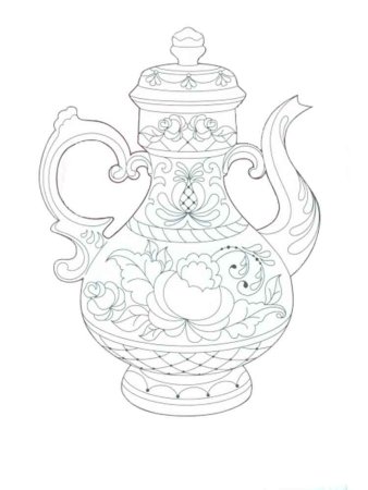 Роспись гжельской посуды в подготовительной группе