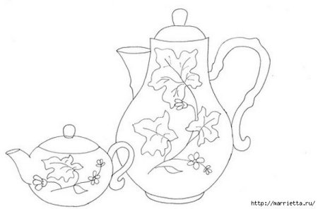 Тарелка Гжель раскраска