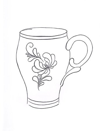 Раскраска Гжельская роспись посуды для детей
