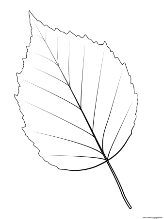 Березовый лист раскраска
