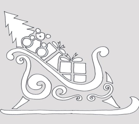 Украшения на окна олени с санями