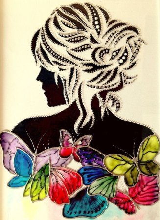 Силует девушки бабочки