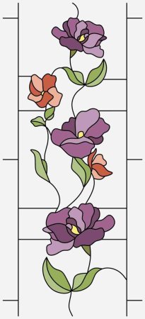 Витраж трафарет цветной