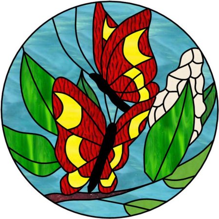 Витраж трафарет цветной