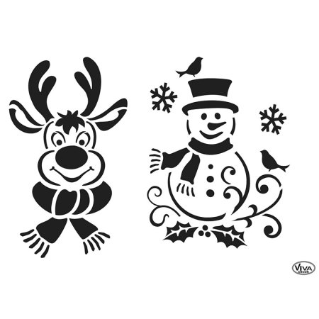 Трафарет для рисования на стекле новый год