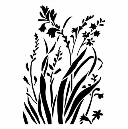 Цветочный трафарет на стену