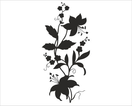 Цветочный трафарет на стену