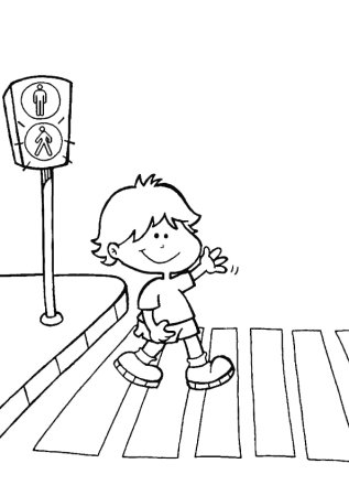 Машина и светофор раскраска