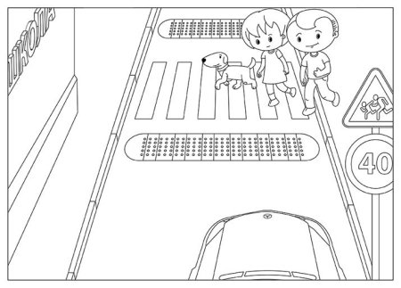 Машина и светофор раскраска