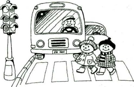 Раскраска "веселый светофор"