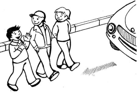 Раскраски по правилам движения пешеходов