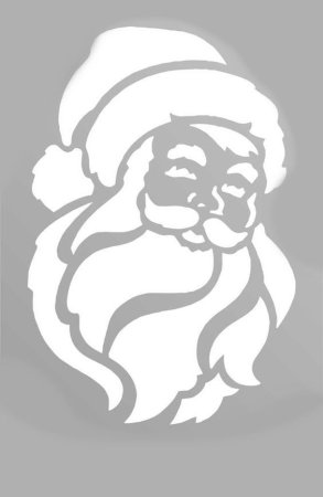 Трафарет Деда Мороза на окно