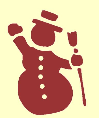 Трафарет снеговика для рисования на окне