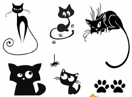 Трафареты кошек для декора стен