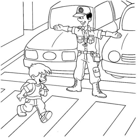 Раскраска безопасность на дороге