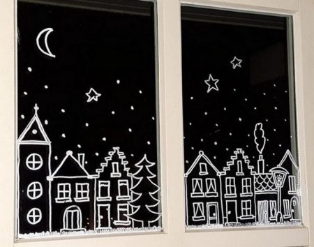 Рисунки зубной пастой на окнах к новому трафареты (50 фото)