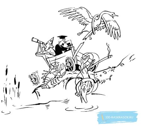 Иллюстрации к басням Крылова раскраски