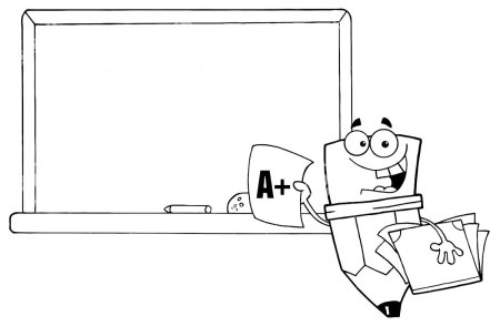 Раскраска ученик у доски