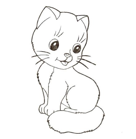 Картинка кошка раскраска